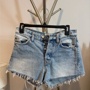 ZARA Denim Frayed Hem Women Shorts